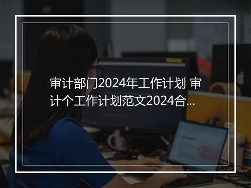 审计部门2024年工作计划 审计个工作计划范文2024合集10篇
