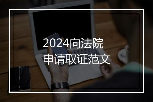 2024向法院申请取证范文