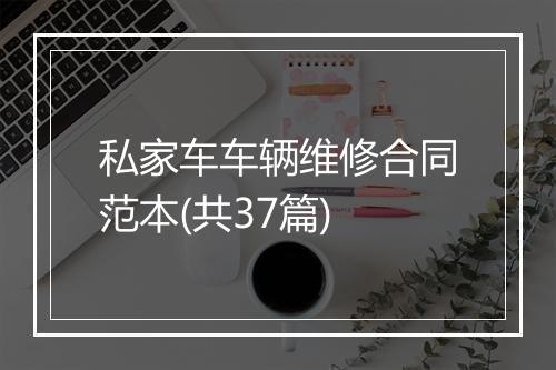 私家车车辆维修合同范本(共37篇)