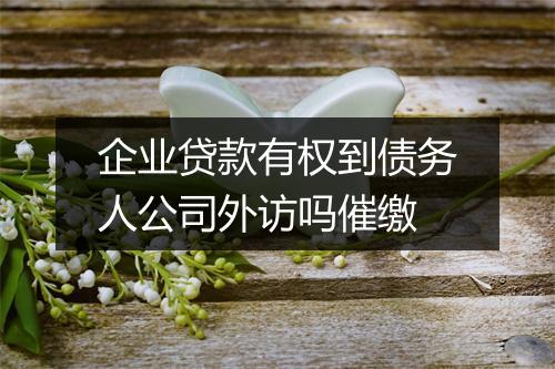 企业贷款有权到债务人公司外访吗催缴