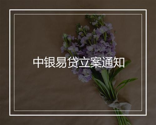 中银易贷立案通知