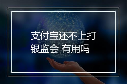 支付宝还不上打银监会 有用吗