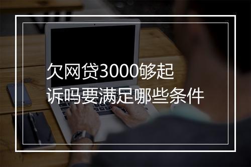 欠网贷3000够起诉吗要满足哪些条件