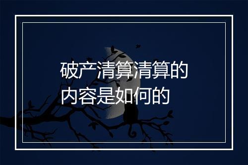 破产清算清算的内容是如何的
