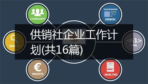 供销社企业工作计划(共16篇)