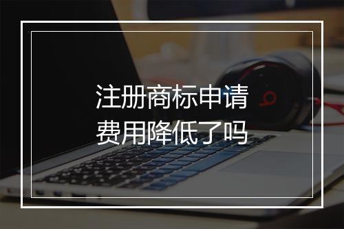 注册商标申请费用降低了吗