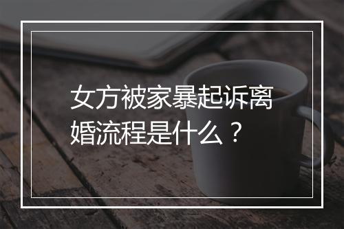 女方被家暴起诉离婚流程是什么？