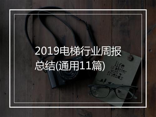 2019电梯行业周报总结(通用11篇)