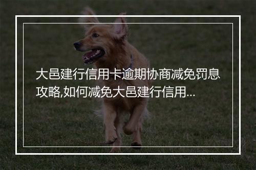 大邑建行信用卡逾期协商减免罚息攻略,如何减免大邑建行信用卡逾期罚息费用
