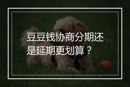 豆豆钱协商分期还是延期更划算？