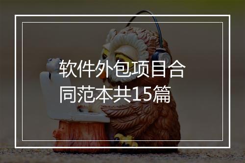 软件外包项目合同范本共15篇
