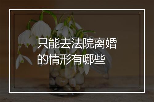 只能去法院离婚的情形有哪些