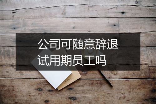 公司可随意辞退试用期员工吗