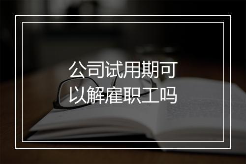 公司试用期可以解雇职工吗