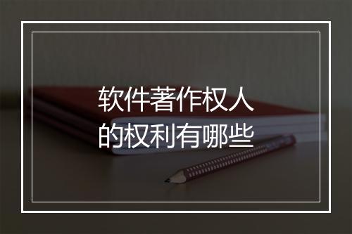软件著作权人的权利有哪些