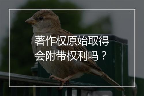 著作权原始取得会附带权利吗？