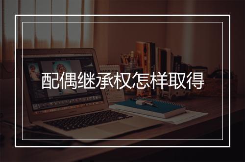 配偶继承权怎样取得