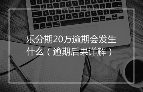 乐分期20万逾期会发生什么（逾期后果详解）