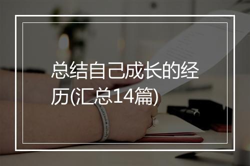 总结自己成长的经历(汇总14篇)