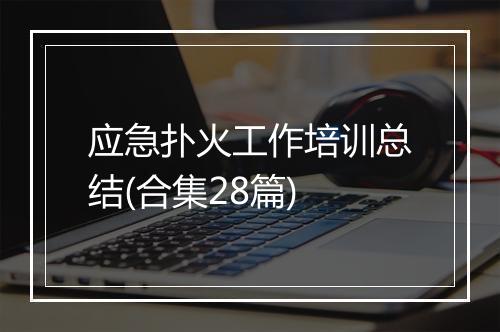 应急扑火工作培训总结(合集28篇)