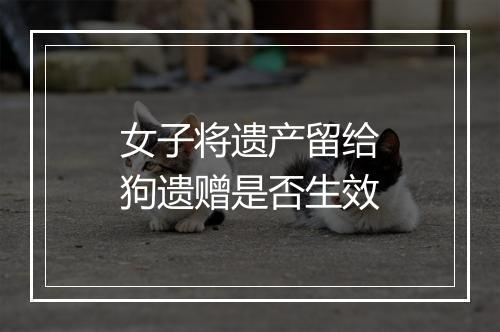 女子将遗产留给狗遗赠是否生效