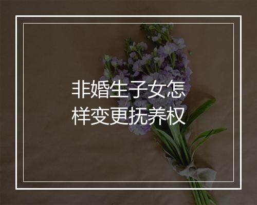 非婚生子女怎样变更抚养权