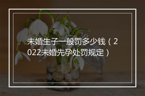未婚生子一般罚多少钱（2022未婚先孕处罚规定）