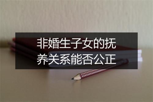 非婚生子女的抚养关系能否公正