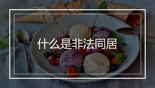 什么是非法同居