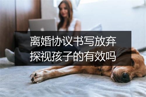 离婚协议书写放弃探视孩子的有效吗