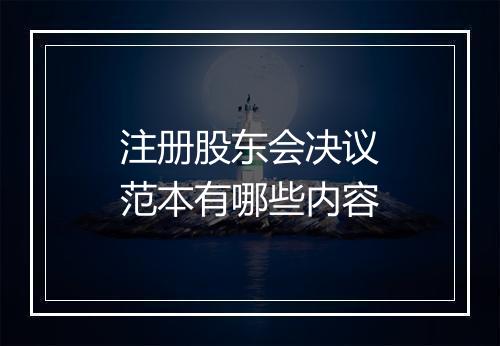 注册股东会决议范本有哪些内容
