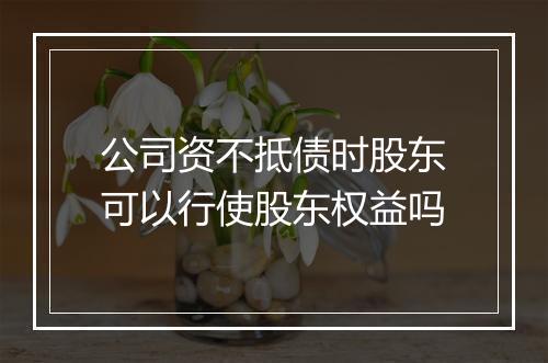 公司资不抵债时股东可以行使股东权益吗