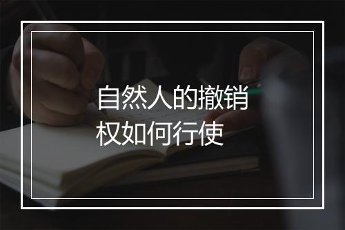 自然人的撤销权如何行使