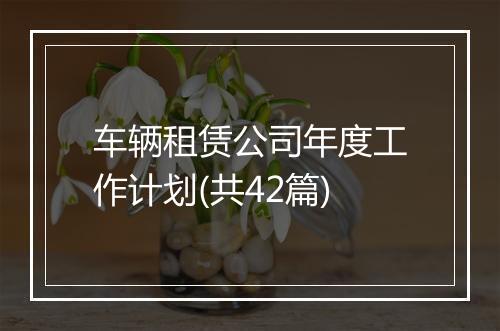 车辆租赁公司年度工作计划(共42篇)
