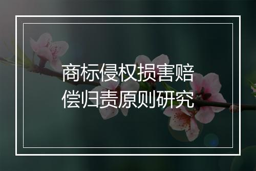 商标侵权损害赔偿归责原则研究