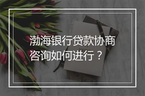 渤海银行贷款协商咨询如何进行？