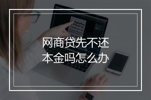 网商贷先不还本金吗怎么办