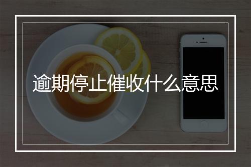 逾期停止催收什么意思