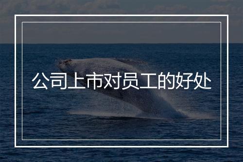 公司上市对员工的好处