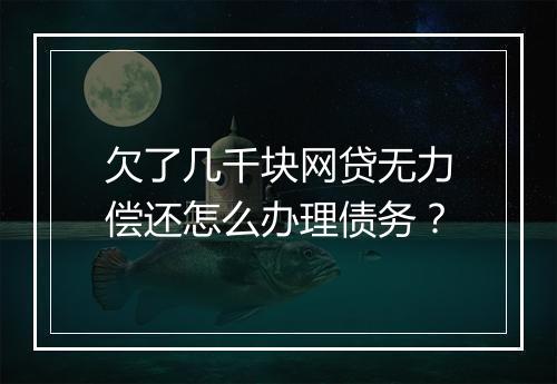欠了几千块网贷无力偿还怎么办理债务？