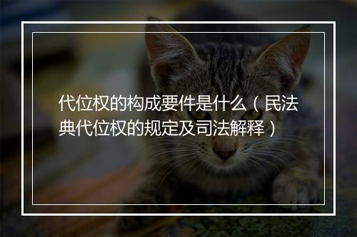 代位权的构成要件是什么（民法典代位权的规定及司法解释）