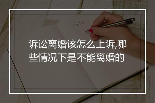 诉讼离婚该怎么上诉,哪些情况下是不能离婚的