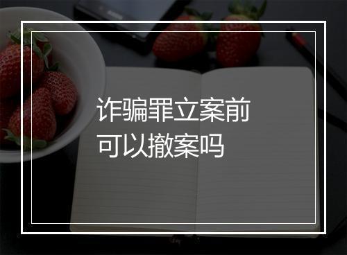诈骗罪立案前可以撤案吗