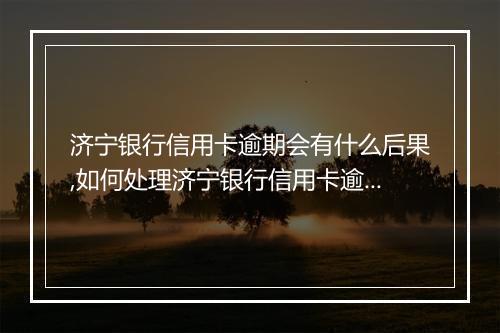 济宁银行信用卡逾期会有什么后果,如何处理济宁银行信用卡逾期问题