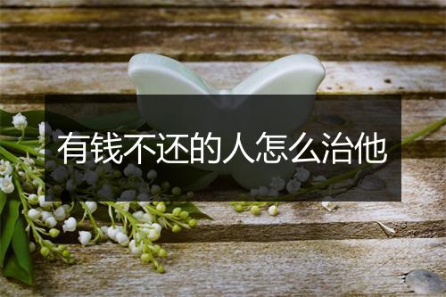 有钱不还的人怎么治他