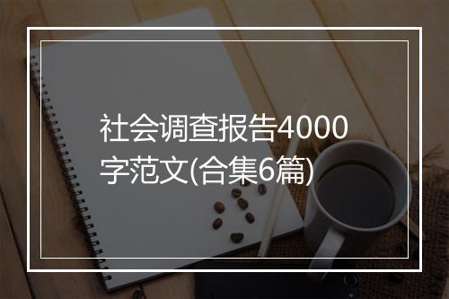 社会调查报告4000字范文(合集6篇)