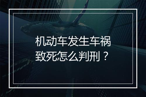 机动车发生车祸致死怎么判刑？
