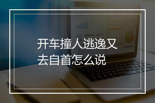开车撞人逃逸又去自首怎么说
