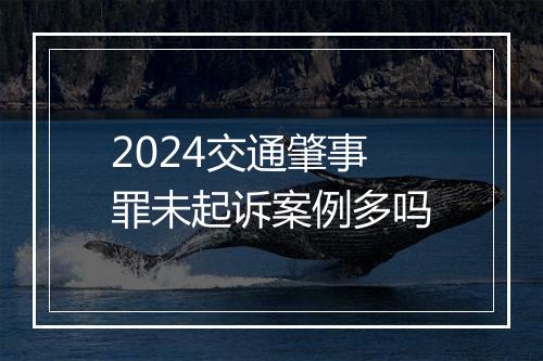 2024交通肇事罪未起诉案例多吗