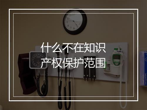 什么不在知识产权保护范围